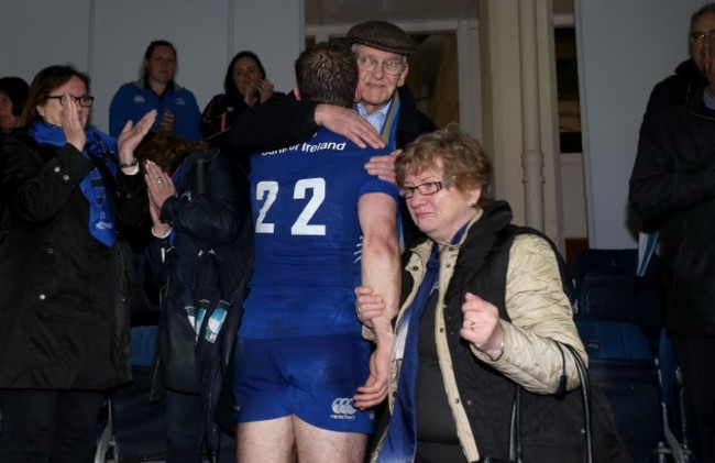 Gordon D'Arcy with his dad John and mum Peggy