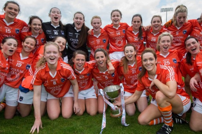 Armagh celebrate with the trophy