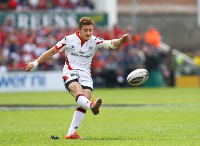 Paddy Jackson kicks a penalty