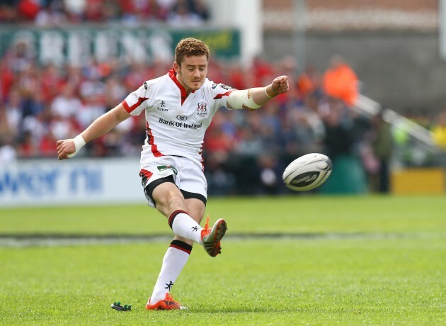 Paddy Jackson kicks a penalty