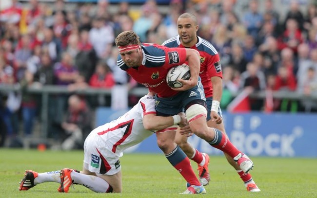 Darren Cave with CJ Stander and Simon Zebo