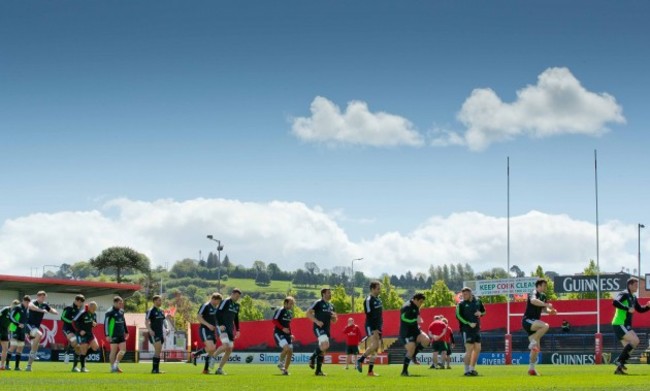 A general view of Munster training