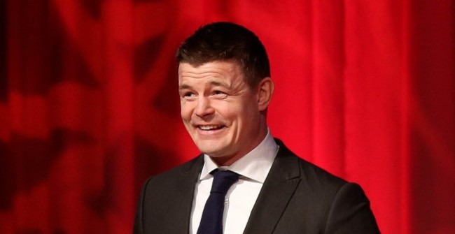 Brian O'Driscoll address the crowd