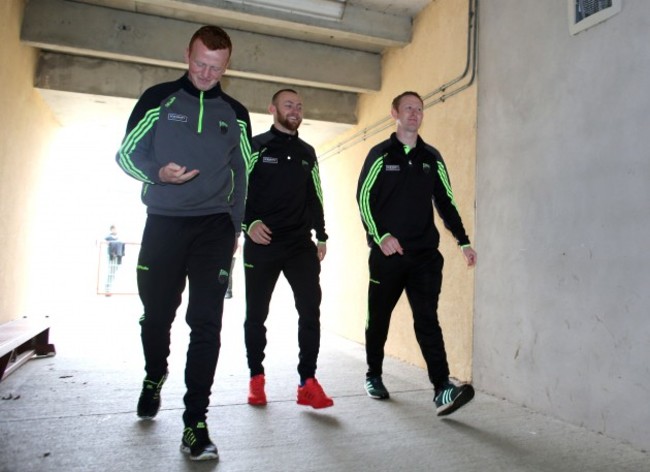 Johnny Buckley, Barry John Keane and Colm Cooper arrive