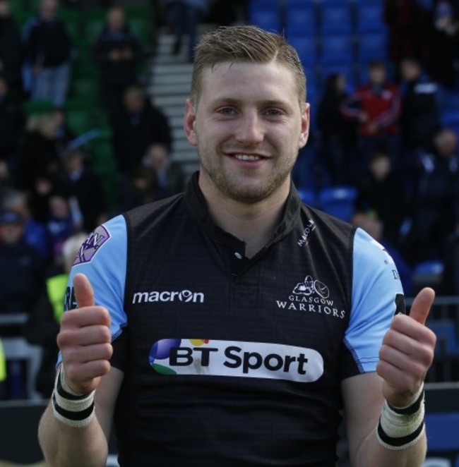 Finn Russell celebrates winning