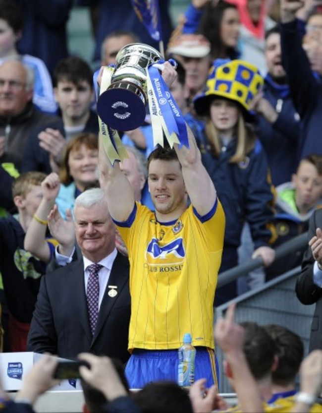 Niall Carty lifts the cup