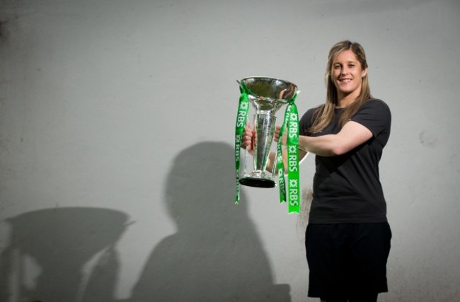 Alison Miller with the 6 Nations trophy
