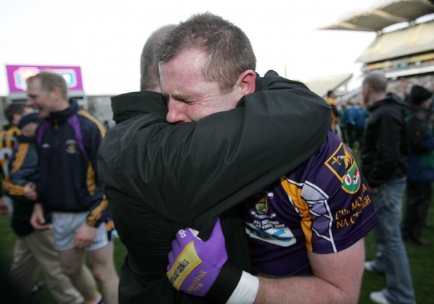 Pat Burke celebrates with his father Pat