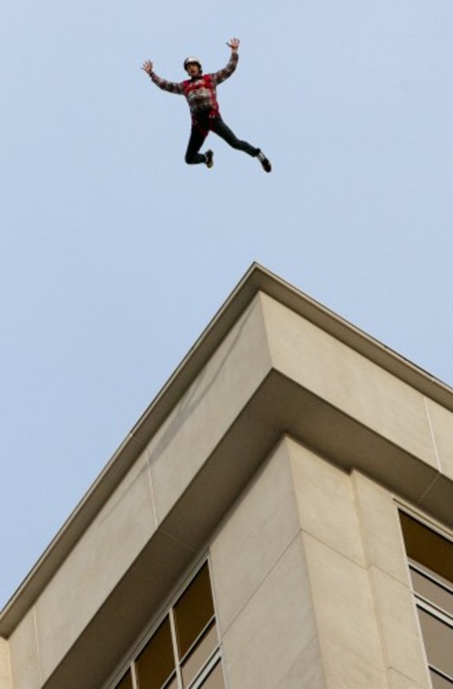 Travis Pastrana Base Jump in preparation for Nitro Circus Live S