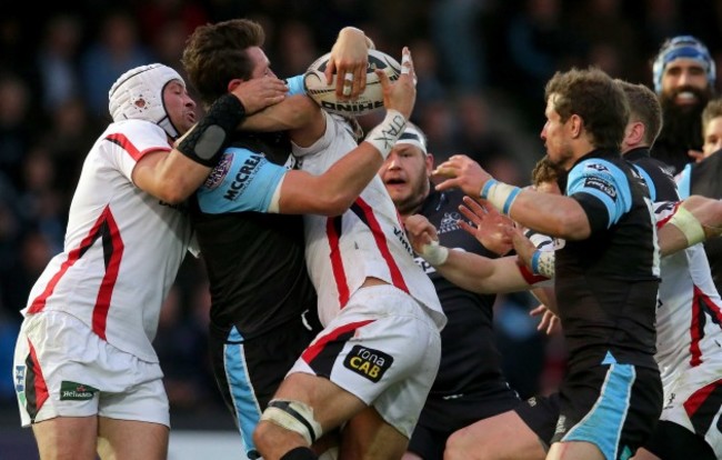 Ryan Wilson with Rory Best and Chris Henry