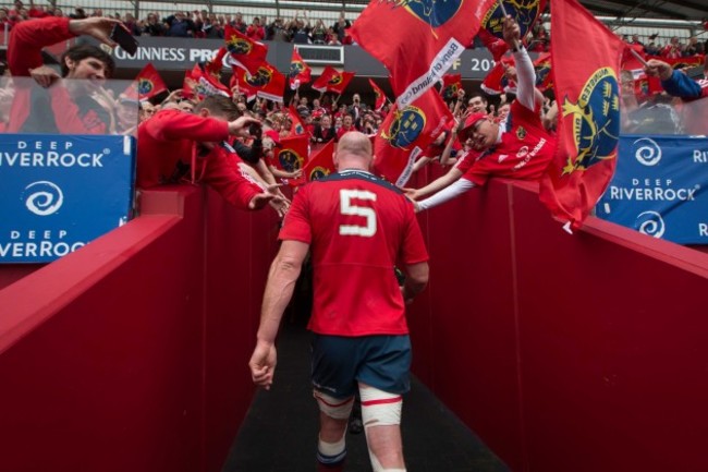 Paul O'Connell makes his way down the tunnel