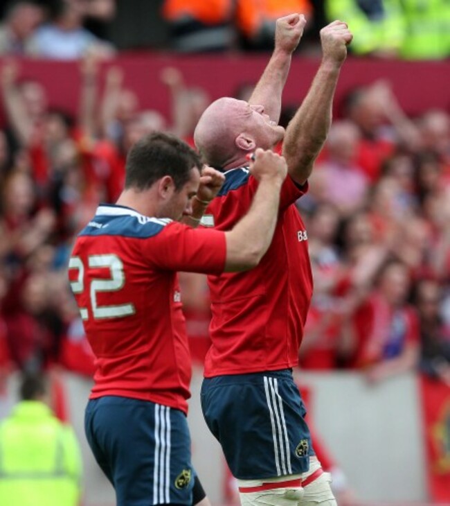 Paul O'Connell celebrates at the final whistle