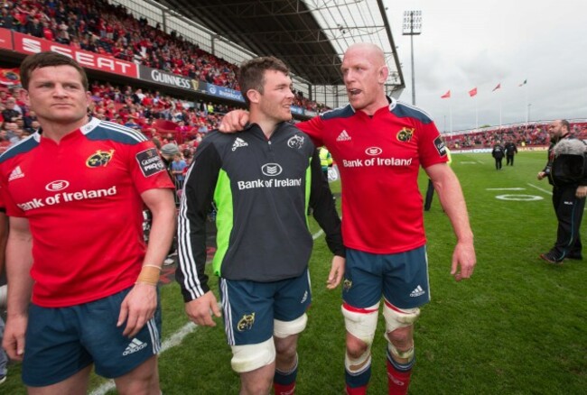 Paul O'Connell with Peter O'Mahony after the game