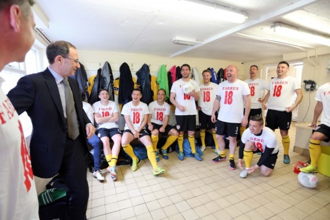 Martin O'Neill gives his team talk