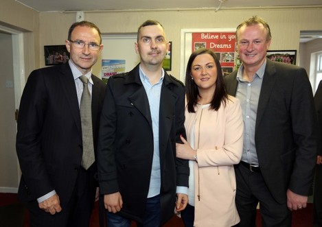 Martin O'Neill and Michael O'Neill with Mark Farren and his wife Terri