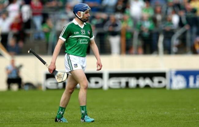 Sean Tobin leaves the field after being red carded