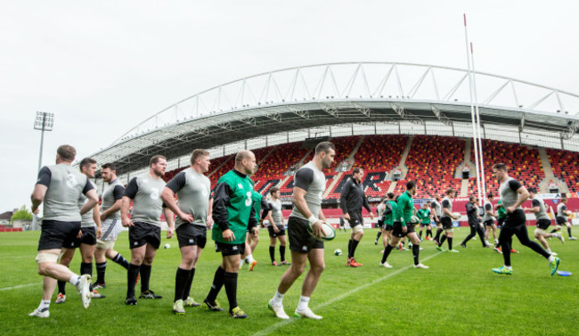 Michael Bent, Tadhg Furlong, Richardt Strauss and Dave Kearney