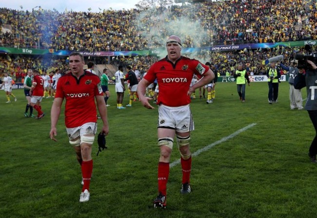 Tommy O'Donnell and Paul O'Connell after the match