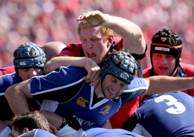 Jamie Heaslip and Bryce Williams with Denis Leamy and Paul O'Connell 23/4/2006