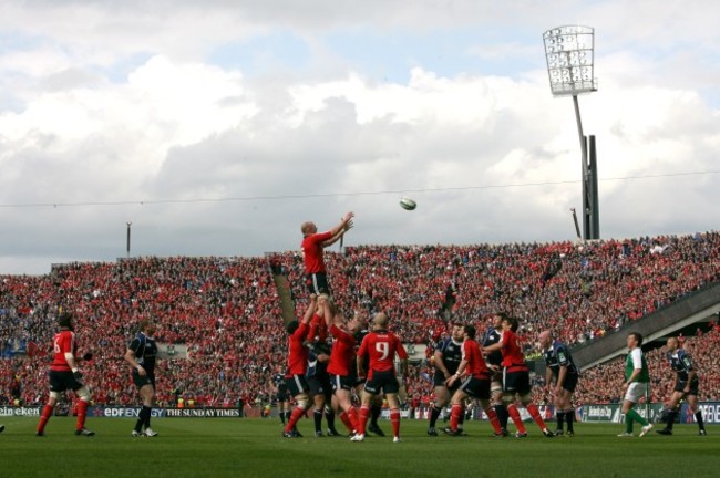 Paul O'Connell climbs for a line out