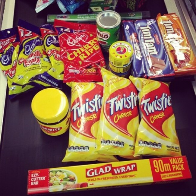 Last day shopping #australianessentials #timtams #vegemite #caramelokoalas #GLADWRAP #milo