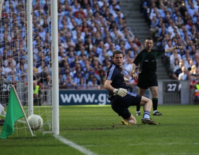 Stephen Cluxton is unable to save the penalty