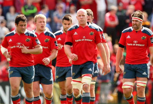 Munster&Otilde;s Eusebio Guinazu John Ryan Paul O&Otilde;Connell and Billy Holland