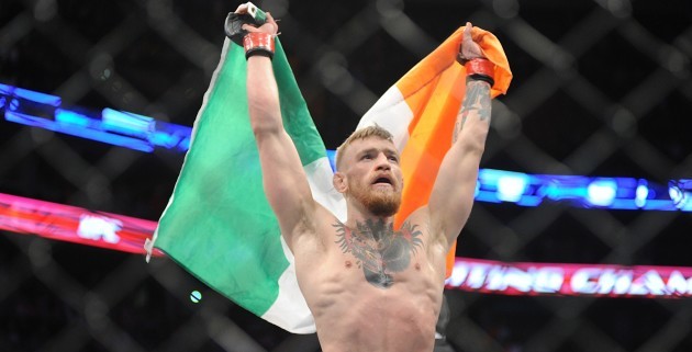 Conor McGregor celebrates winning