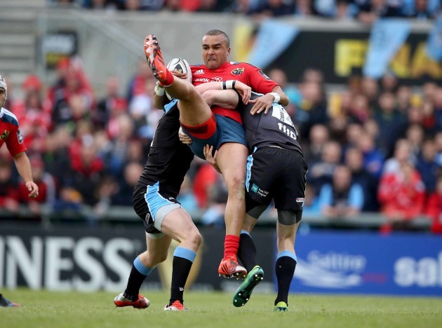 Simon Zebo tackled by Tommy Seymour