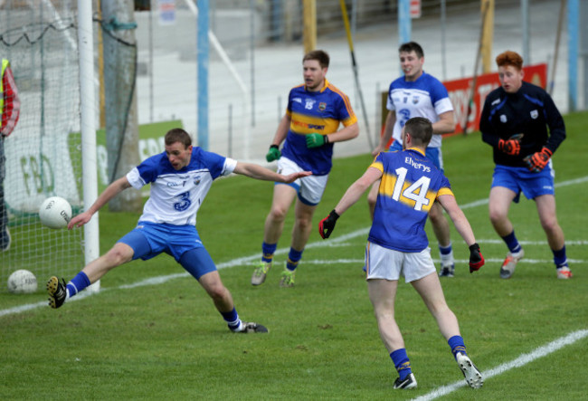 Dean Lonergan scores a goal