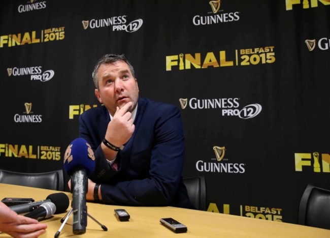 Anthony Foley speaking at the post-match press conference