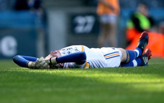 Paddy Collum after conceding his fourth goal of the game