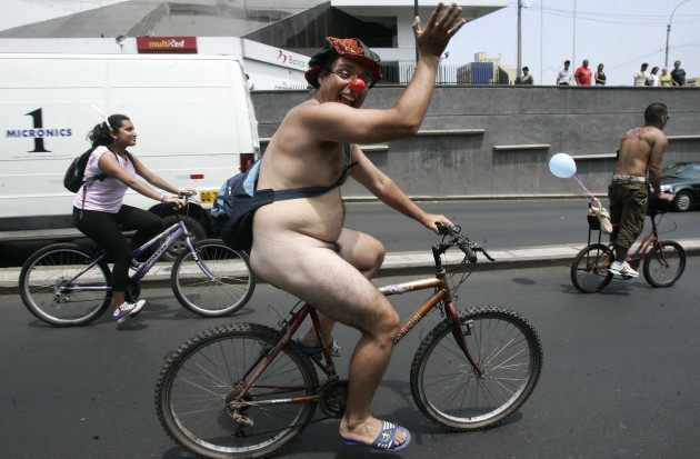 Peru Naked Cyclist Protest