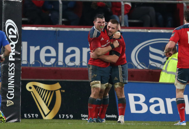 Munster&Otilde;s Paddy Butler and CJ Stander 26/12//2014