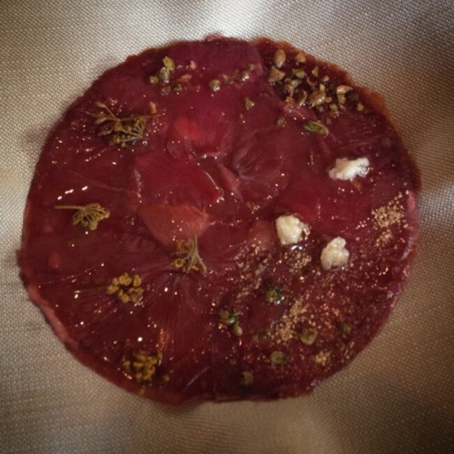 And it begins: fermented wild plums and wild beach roses #Noma #copenhagencool #bestmealever @egharman @nomacph @vinalupa