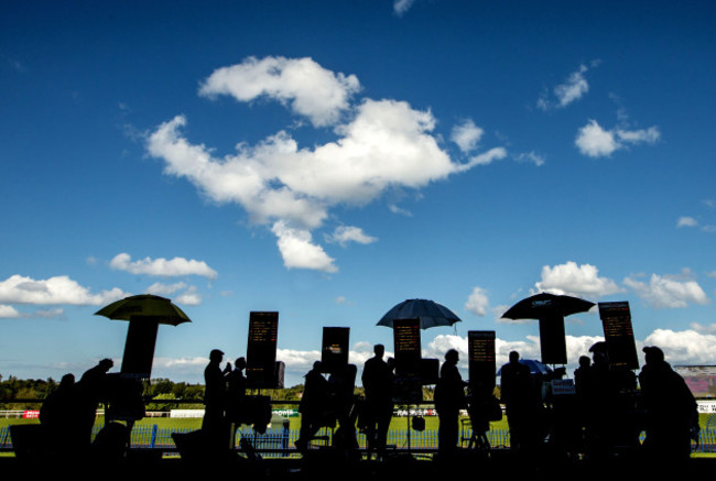 A view of bookmakers before the races