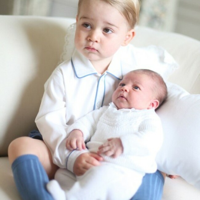 Prince George and Princess Charlotte together at home. #WelcomeToTheFamily Photograph copyright of HRH The Duchess of Cambridge / @kensingtonroyal