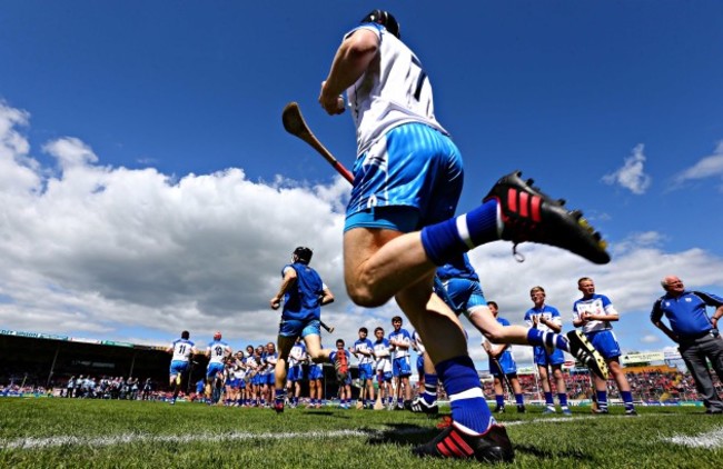 Waterford players make their way out