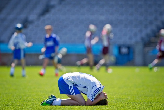 Fearghal Kilbane sits dejected after defeat to St Joseph's  BNS