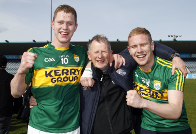 Michael O'Leary, Paudi Dineen and Brendan O'Leary celebrate