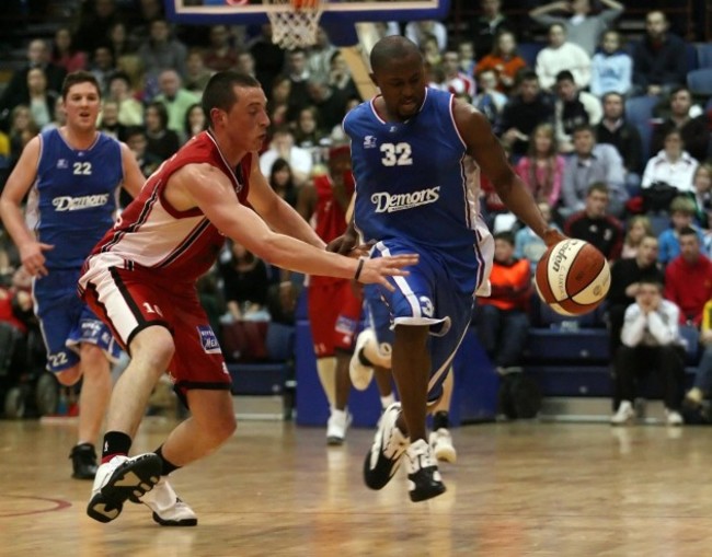 Kieran Donaghy tackles LaShon Sheffield