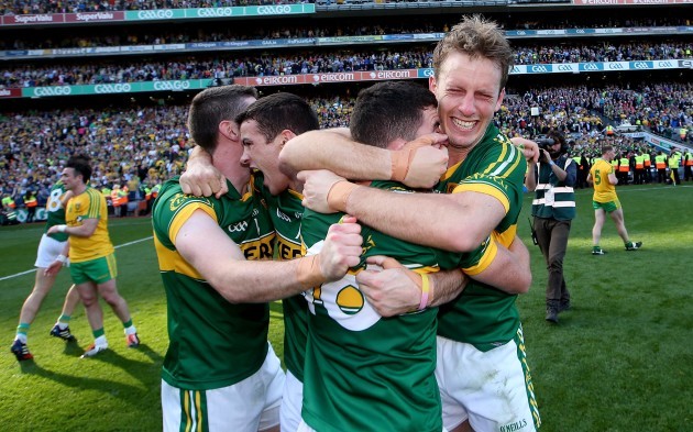 Paul Geaney, Shane Enright, Michael Geaney and Donnchadh Walsh celebrate