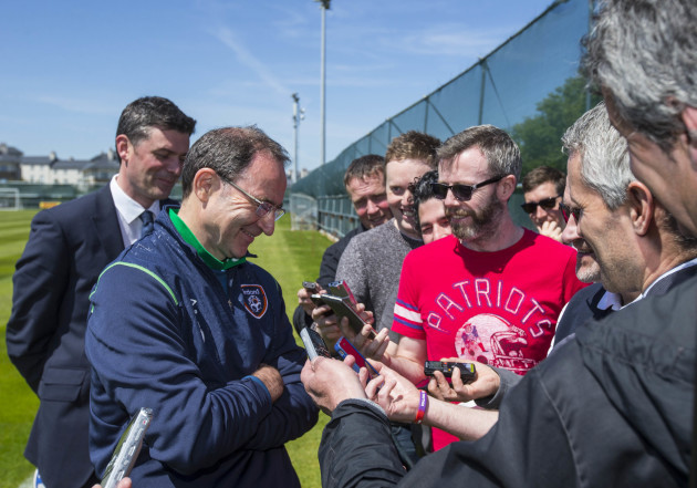 Martin O'Neill speaking to the media after training