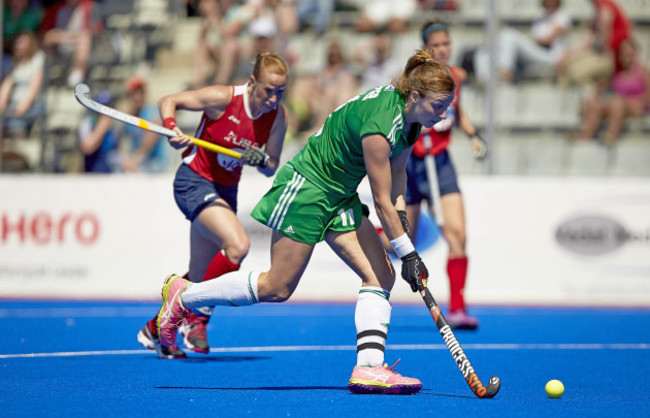 Megan Frazer makes a break before setting up Anna O’Flanagan