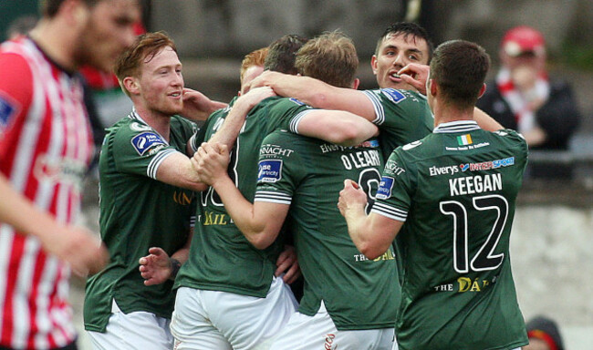 Padraic Cunningham celebrates scoring with teammates