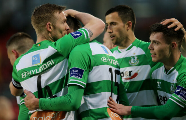 Gavin Brennan celebrates scoring