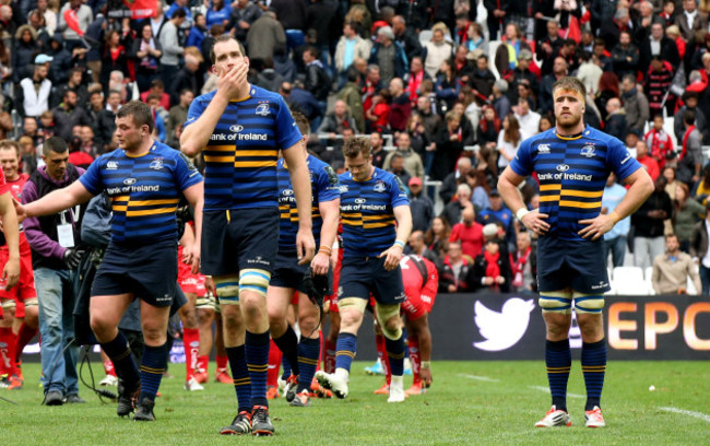 Jack McGrath, Devin Toner, Jamie Heaslip and Dominic Ryan dejected