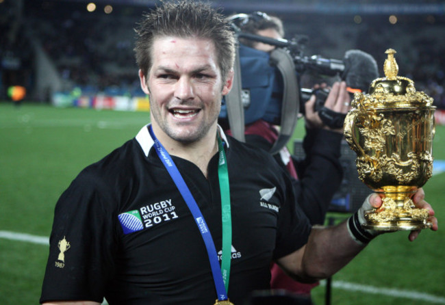 Richie McCaw with Webb Ellis Cup 23/10/2011