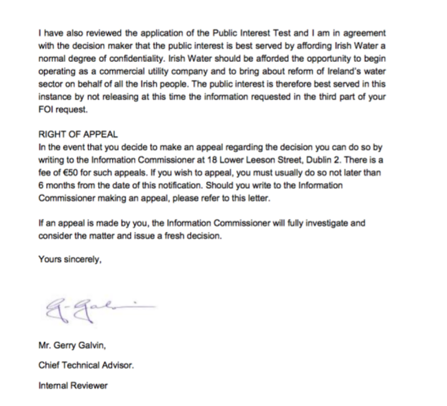 Irish Water FOI appeal 2