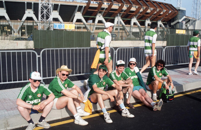 Ireland fans before the match 11/6/1990